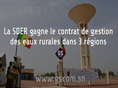 La SDER gagne le contrat de gestion des eaux rurales dans 3 régions