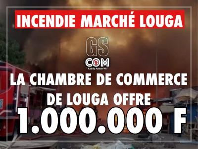 INCENDIE DU MARCHÉ DE LOUGA : LA CHAMBRE DE COMMERCE OFFRE UN MILLION DE FRANCS AUX SINISTRÉS.