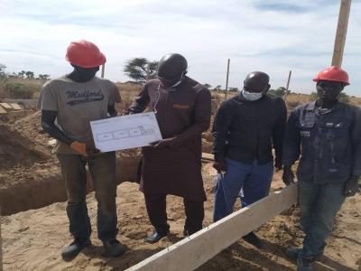 Visite de chantier au centre annexe du CFP-CEFAM situé dans la commune de Nguidile.