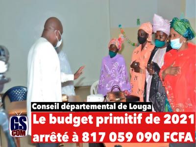 Conseil départemental de Louga: Le budget primitif de 2021 arrêté à 817 059 090 FCFA.